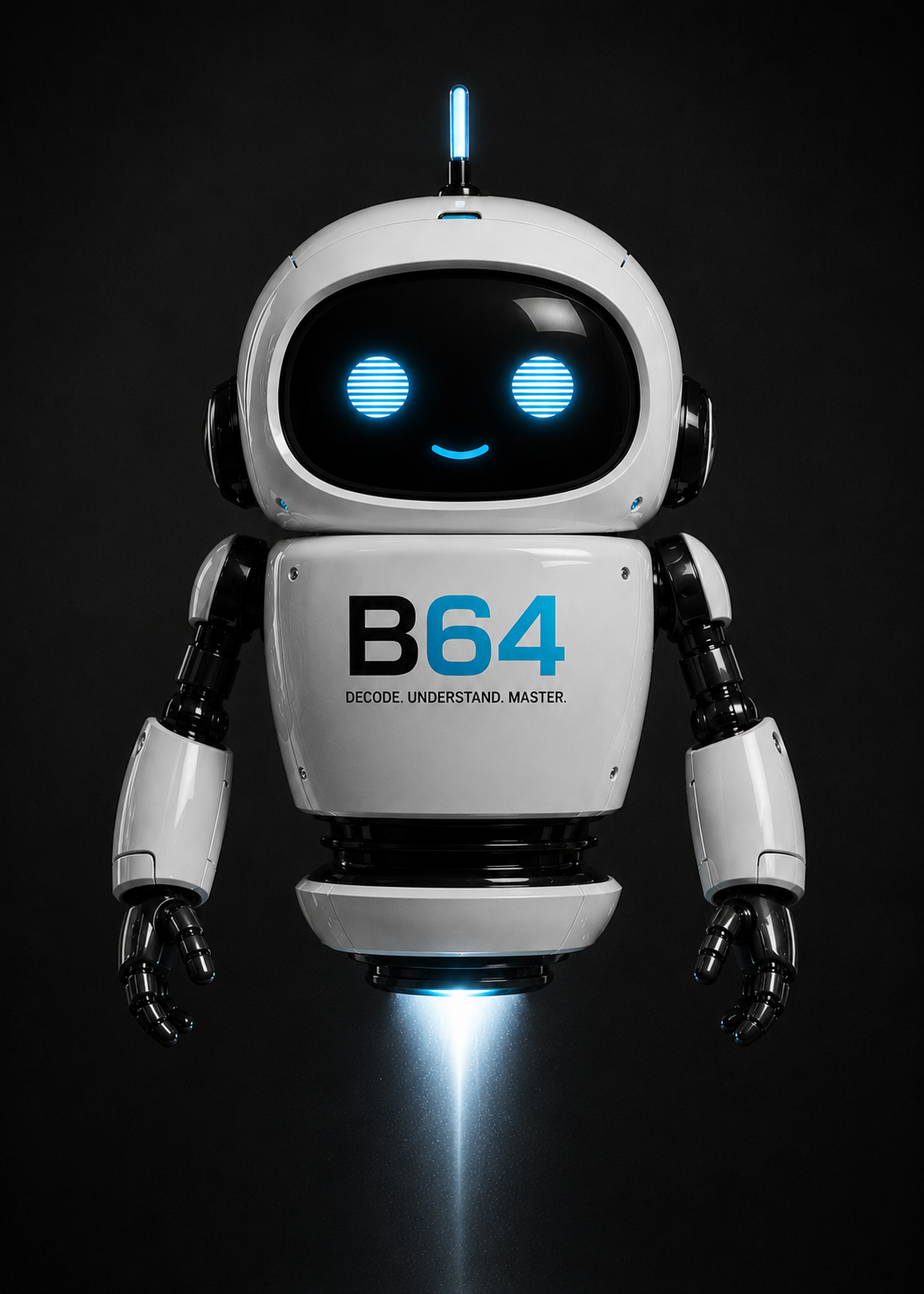B64, der BASE64-Roboter, begleitet den GEO-Check