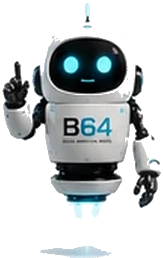 B64, the Base64 AI robot mascot